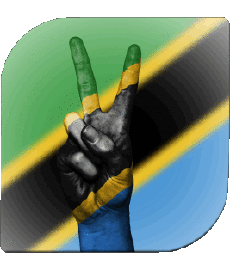 Drapeaux Afrique Tanzanie Carré 