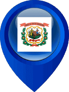 Flags America U.S.A - States Virginia West Location Pin 