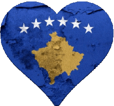 Drapeaux Europe Kosovo Coeur 