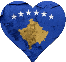 Fahnen Europa Kosovo Herz 