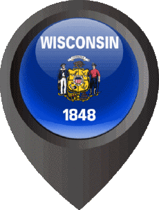 Bandiere America U.S.A - Stati Wisconsin Perno di posizione 