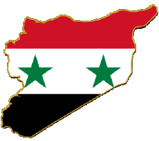 Drapeaux Asie Syrie Carte 