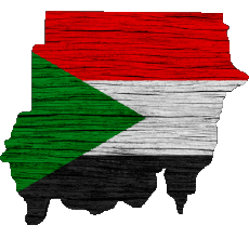 Bandiere Africa Sudan Carta Geografica 
