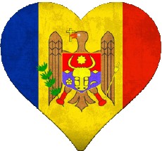 Banderas Europa Moldavia Corazón 
