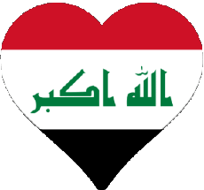 Fahnen Asien Irak Herz 