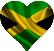 Drapeaux Amériques Jamaïque Coeur 