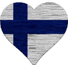 Drapeaux Europe Finlande Coeur 