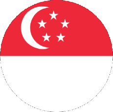 Drapeaux Asie Singapour Rond 
