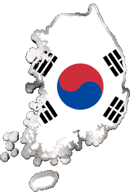 Banderas Asia Corea del Sur Mapa 
