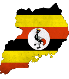 Bandiere Africa Uganda Carta Geografica 