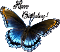 Messages English Happy Birthday Butterflies 006 