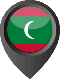 Flags Asia Maldives Location Pin 