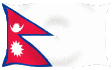 Drapeaux Asie Népal Ondulation 