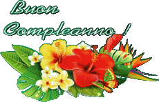 Mensajes Italiano Buon Compleanno Floreale Fondo transparente 001 