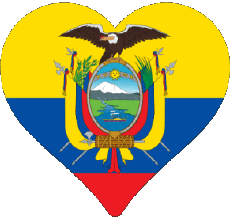Flags America Ecuador Heart 