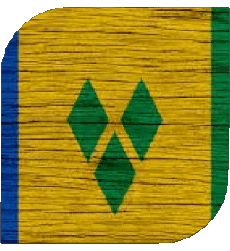 Flags America Saint Vincent and the Grenadines Square 