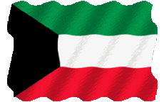 Fahnen Asien Kuwait Welligkeit 