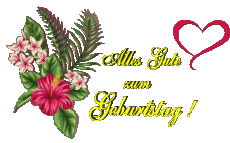 Nachrichten Deutsche Alles Gute zum Geburtstag Blumen Transparenter Hintergrund 007 