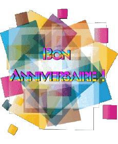 Messages French Bon Anniversaire Abstrait - Géométrique Transparent Background 015 