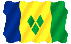 Drapeaux Amériques Saint Vincent et les Grenadines Ondulation 
