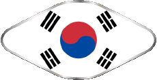 Drapeaux Asie Corée du Sud Ovale 02 