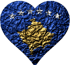 Banderas Europa Kosovo Corazón 