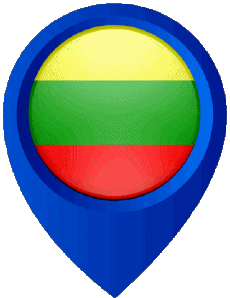 Flags Europe Lithuania Location Pin 