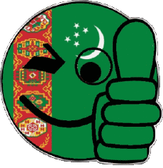 Fahnen Asien Turkmenistan Smiley - OK 