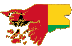 Fahnen Afrika Guinea Bissau Karte 