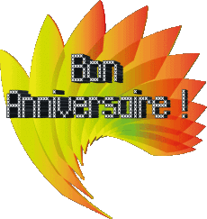 Messages Français Bon Anniversaire Abstrait - Géométrique Fond Transparent 005 