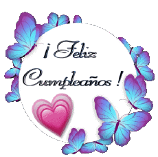 Nachrichten Spanisch Feliz Cumpleaños Mariposas Transparenter Hintergrund 010 