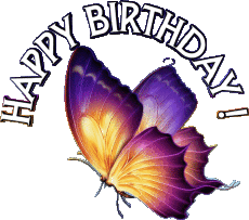 Messages Anglais Happy Birthday Butterflies 001 