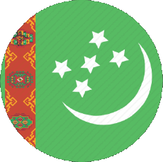 Drapeaux Asie Turkménistan Rond 