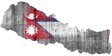 Bandiere Asia Nepal Carta Geografica 