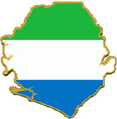 Fahnen Afrika Sierra Leone Karte 
