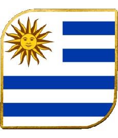 Drapeaux Amériques Uruguay Carré 