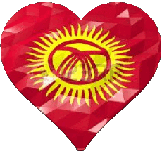 Banderas Asia Kirguizistán Corazón 