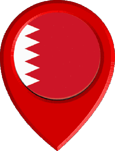 Fahnen Asien Bahrain Standort-Pin 