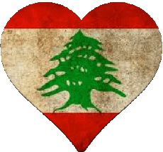 Flags Asia Lebanon Heart 