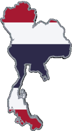 Bandiere Asia Thailandia Carta Geografica 