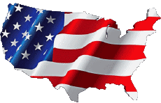 Bandiere America U.S.A Carta Geografica 
