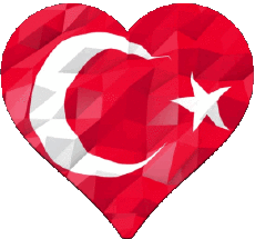Banderas Asia Turquía Corazón 
