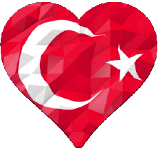 Drapeaux Asie Turquie Coeur 