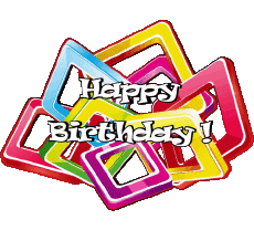 Messages English Happy Birthday Abstract - Geometric Transparent Background 017 