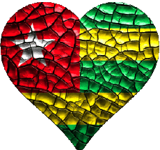 Banderas África Togo Corazón 