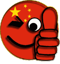 Flags Asia China Smiley - OK 