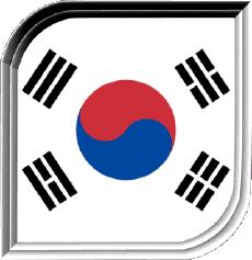 Flags Asia South Korea Square 