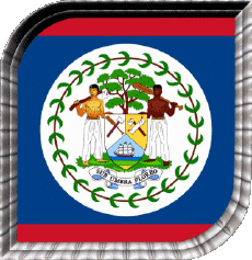 Drapeaux Amériques Belize Carré 