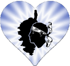 Bandiere Francia Regioni Corsica Cuore 