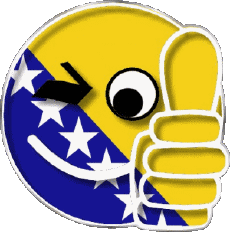 Fahnen Europa Bosnien herzegowina Smiley - OK 